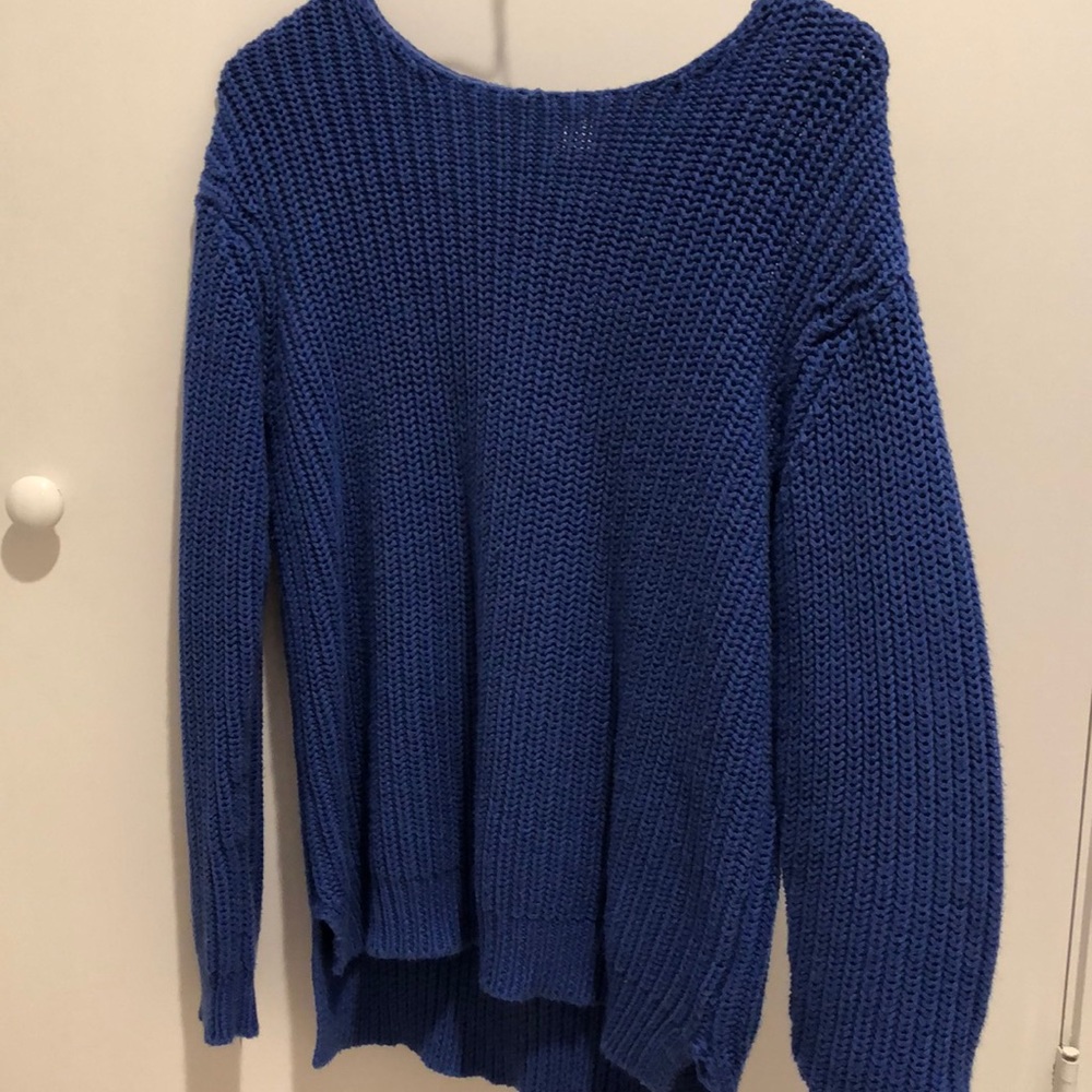 electric blue sweater